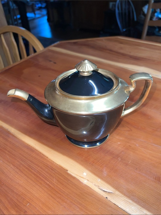 Noritake Other - Vintage Noritake Art Deco Black and Gold Ceramic Teapot with Metallic Accents